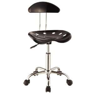  Powell Black & Chrome Adjustable Height Rolling Chair 