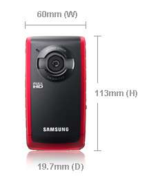 Samsung HMX W200 1080p HD Camcorder / Waterproof / Shockproof   Red 