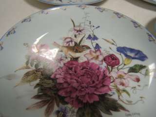 Floral Fancies 4 plate set WS George Garden Birds  