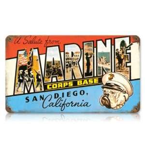  Marine Corps Base Salute San Diego CA Sign: Home & Kitchen