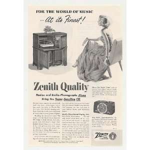    1951 Zenith Tudor Radio Phonograph Print Ad