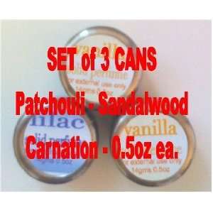    Patchouli Sandalwood Carnation 3 pack solid perfume Beauty
