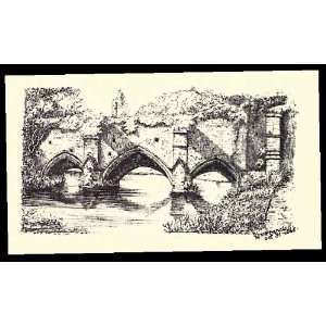   10cm) Art Greetings Card Abbey Bridge Bury St Edmunds