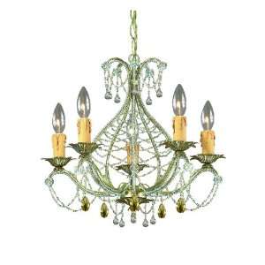   Crystal Gold Leaf Mini Chandelier Abigail Collection