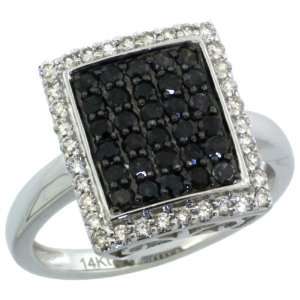 Diamond Ring w/ 1.00 Carat Brilliant Cut White & Black Diamonds 