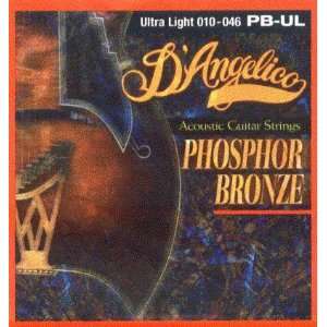  DAngelico Acoustic Guitar Phosphor Bronze 6 String Extra 
