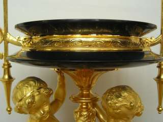   19th century marble clock with gilt bronze cherubs signed ROUX Cannes