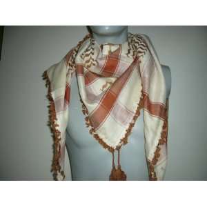   Brown Arabic scarf. Shemagh Arab Keffiyeh, Neck Scarf 