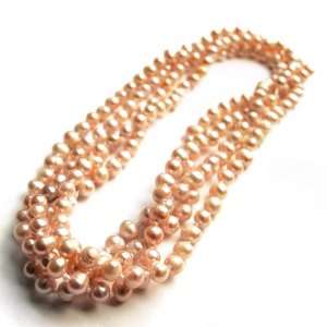  62 Inch Long Strand Freshwater Cultured Pink Pearl 