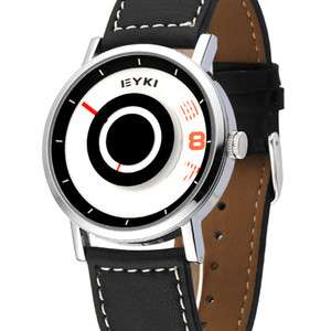   Fashion Rotary Leather Round Quartz Unisex Wrist Watch Men Lady  