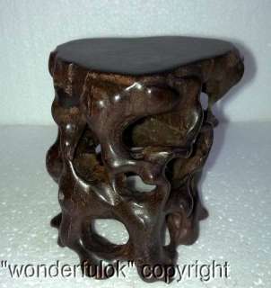 Unique Rosewood Wood Root Carving Display Shelf Stand  