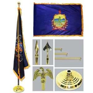  Vermont 4ft x 6ft Flag, Telescoping Flagpole, Base, and 