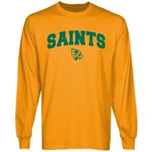  NCAA Siena Saints Gold Logo Arch Long Sleeve T shirt 