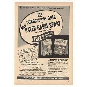  1957 Bayer Nasal Spray Trade Print Ad