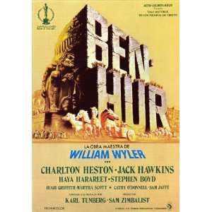  Ben Hur Poster Spanish B 27x40 Charlton Heston Jack Hawkins Stephen 