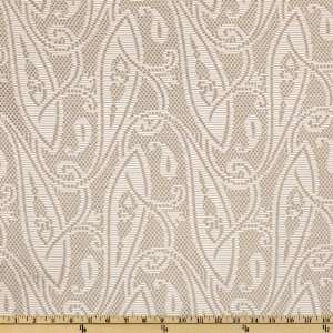  58 Wide Stretch Lace Cream/Metallic Gold Fabric By The 