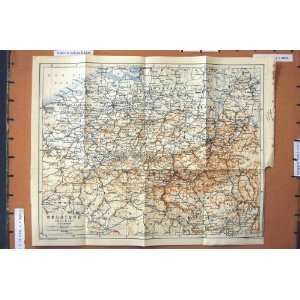  MAP 1910 BELGIQUE BELGIUM BRUXELLES LIEGE BRUGGE NAMUR 