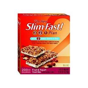 Slim Fast 3 2 1 200 Calorie Meal Bars, Fruit & Yogurt Trail Mix, 5 pk