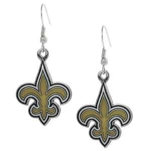  Silvertone New Orleans Saints Dangle Earrings Jewelry