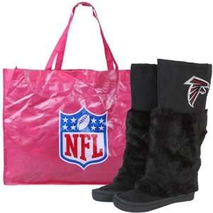   Falcons Ladies Black Devotee Knee High Boots: Sports & Outdoors