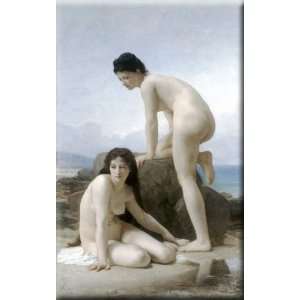   Two Bathers 10x16 Streched Canvas Art by Bouguereau, William Adolphe