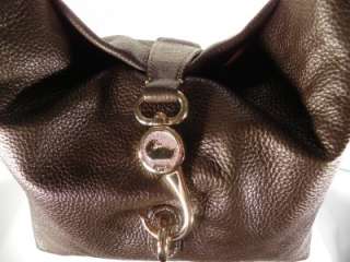 Dooney & Bourke Leather Hobo Handbag w/ Logo Lock~Brown  