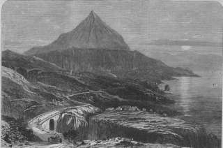 SPAIN The peak of Teneriffe, antique print, 1867  