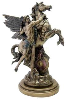 PERSEUS & PEGASUS 16.5 Picault Greek Mythology Hero Statue Sculpture 