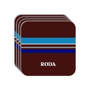 Personal Name Gift   RODA Set of 4 Mini Mousepad Coasters (blue 