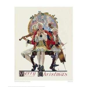  Norman Rockwell   Merrie Christmas, Three Musicians Giclee 