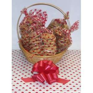 Scotts Cakes Large Hot Lips Cookie Basket with Handle Heart Wrapping 