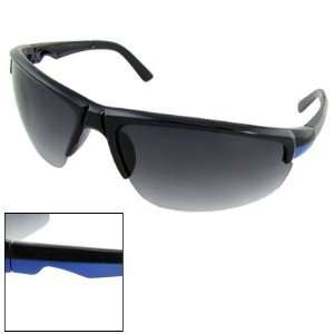   Unisex Wide Clear Black Lens Plastic Half Rim Frame Sports Sunglasses