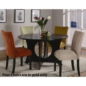  5pc Dining Table and Parson Chairs Set in Rich Cappuccino 