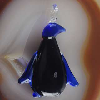 Dichroic Glass Lampwork penguin pendant bead A4001  