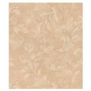  Brewster Wallcovering Large Scale Beige Acanthus Pattern 