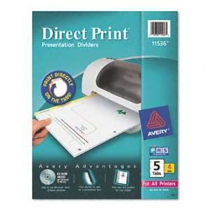 Direct Print® 3 Hole Dividers for Laser/Ink Jet/Color Laser, 5 Tab, 4 