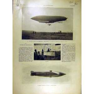  1908 Dirigeable Balloon Airship Republique Zenith Print 