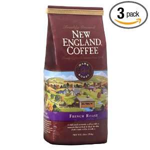 New England Coffee French Roast, Ground, 10 ounce Bags (Pack of 3)