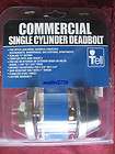 TELL CL100055 SINGLE CYLINDER DEADBOLT COMMERCIAL, STAINLESS STEEL NEW