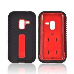  Samsung Conquer 4G Red Black Hybrid Silicone Skin Over 