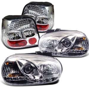   GTI DRL LED Projector Head+led Tail Lights Brand New Set Automotive