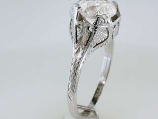   Antique 1.80ct Diamond 18K White Gold Art Deco Engagement Wedding Ring