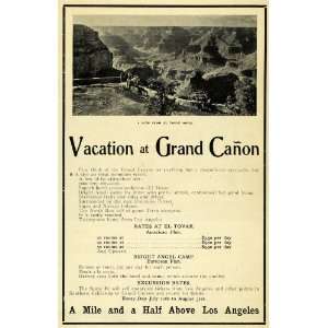  1906 Ad Grand Canyon Vacation El Tovar Hotel View CA 