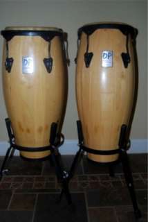 Daito LP CP wood Conga Drums w Backpacks & Stands VGC  