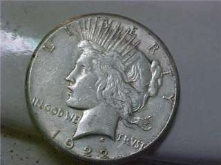 1922 S Peace Dollar silvcer coin #256  