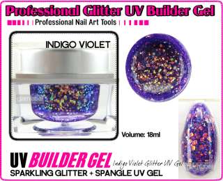 INDIGO VIOLET PURPLE GLITTER UV BUILDER GEL NA141 6  