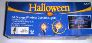 Orange Window Curtain Light Lights String NIB  