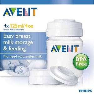 Avent Breast Milk Storage Containers 4pk BPA FREE NEW  
