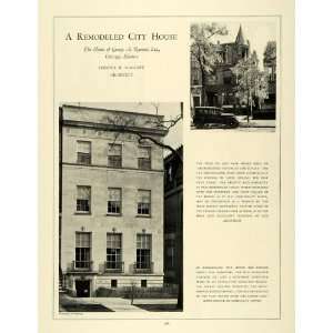  1926 Print George Ranney Home Chicago Walcott Architect 