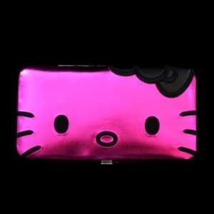    HELLO KITTY PINK AND BLACK BOW HINGE WALLET 